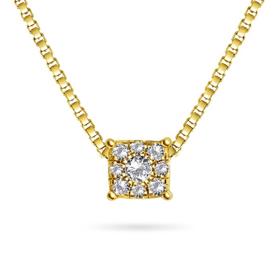Line by Gullfunn, Smykke i 375 gult gull med diamanter 0,12 ct Line by Gullfunn, Smykke i 375 gult gull med diamanter 0,12 ct