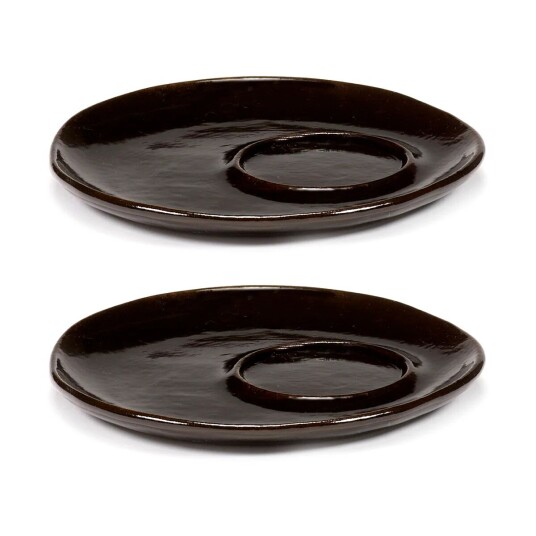 Serax La Mère fat til espressokopp Ø11 cm 2pakn. Dark brown