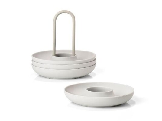 Zone Denmark Eggekopp Warm Grey 4 stk. m/holder Zone Denmark Eggekopp Warm Grey 4 stk. m/holder