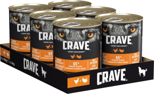 Crave våtfôr Adult og Kylling kalkun 6 x 400 g