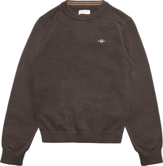 Gant Kids Shield Cotton Crew Neck Sweater SHADOW BROWN 122