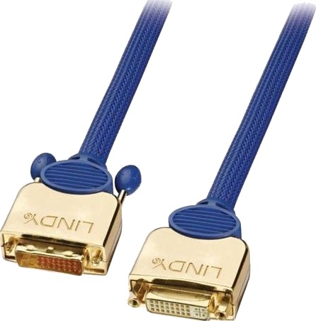 Lindy Dvi-D Premium Gold Dual Link 3.0M, 3 M, Dvi-D, Dvi-D, Blå, Hankjønn/Hunkjønn, 2560X1600 (Wqxga) Hdtv 1080P