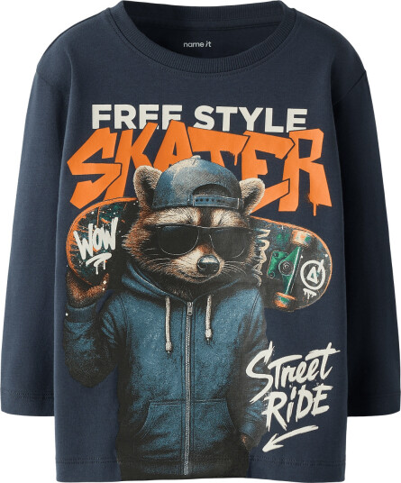 name it Nmmnicky Ls Nreg Top Box - Navy - 122-128