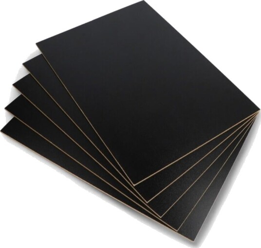 Svart HDF-fiberplate 3 mm, 210×297 mm, 5 stk. – for laserkutting og CNC Svart HDF-fiberplate 3 mm, 210×297 mm, 5 stk. – for laserkutting og CNC