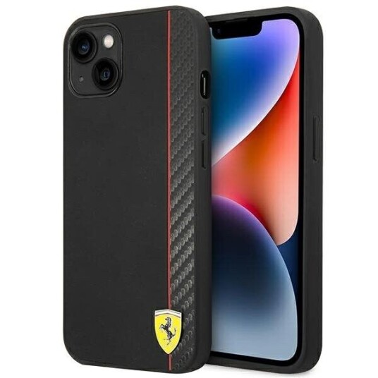 Ferrari Mobildeksel for iPhone 14 Plus 6,7" Carbon Svart