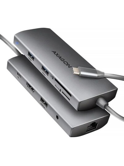 AXAGON USB C Hub 9 Port Black HMC 8HLSA AXAGON USB C Hub 9 Port Black HMC 8HLSA