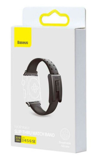 Baseus iWatch Slip-Thru Elastisk Rem t/Apple Watch 3/4/5/6/SE (38/40mm) Sort