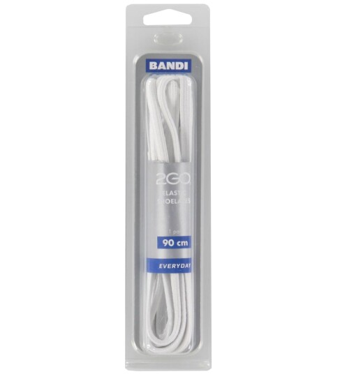 2Go Elastiske Skolisser 90 cm 1 Par Hvit OneSize Skolisser