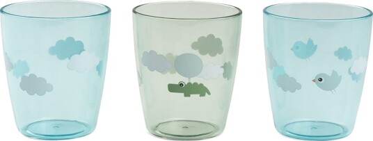 Done By Deer Yummy Mini Glass 3 Stk Happy Clouds, Grønn