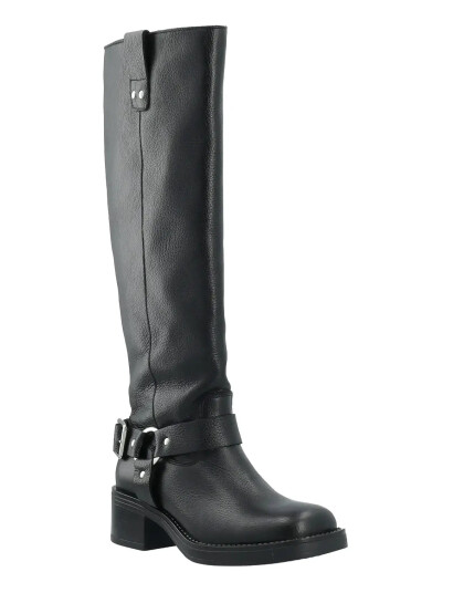 Bianco Biamary Knee High Biker Boot Tumbled Leather - Black - 37 Bianco Biamary Knee High Biker Boot Tumbled Leather - Black - 37