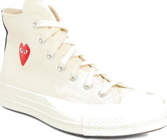 Comme des Garçons Play Converse High Top Sneakers   Cream   42