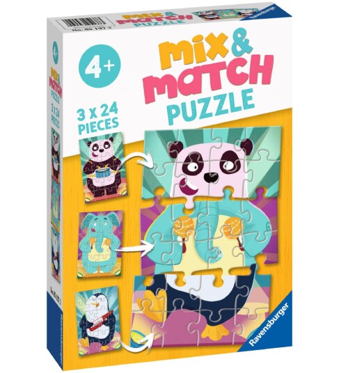 Ravensburger Mix & Match: Animal Rock! 3x24p Ravensburger Mix & Match: Animal Rock! 3x24p