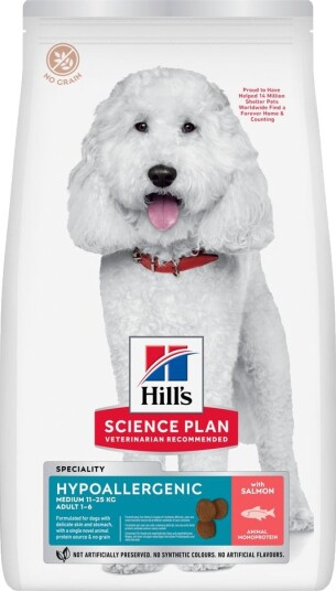 Hill'S Science Plan Hypoallergenic Adult Medium Med Laks Sparepakke 2 X 2.5 kg