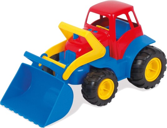 Dantoy Leke-traktor Med Frontskuffe - Gummihjul 30 cm - Fra 2 År