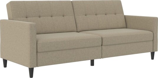 Sovesofa Hartford 203x83x82 cm Cappucino Linstoffutseende 100 % polyester 203x83x82 cm Cappucino Linstoffutseende 100 % polyester