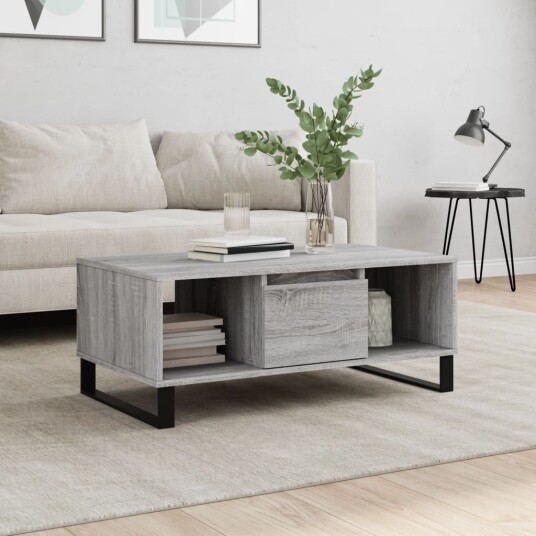 Salongbord grå sonoma 90x50x36,5 cm konstruert tre 8721012109858 Salongbord grå sonoma 90x50x36,5 cm konstruert tre 8721012109858