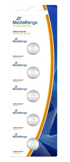 Mediarange 5-pakning CR1216 Lithium knappcellebatterier 235mAh Mediarange 5-pakning CR1216 Lithium knappcellebatterier 235mAh