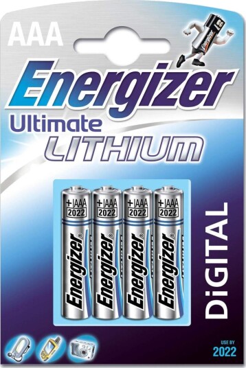 ENERGIZER Batteri AAA/LR03 Ultimate Lithium 4-pakning