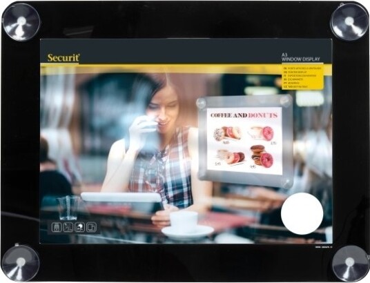 Securit® Dobbeltsidet A3 Vinduesdisplay Ramme I Sort Securit® Dobbeltsidet A3 Vinduesdisplay Ramme I Sort