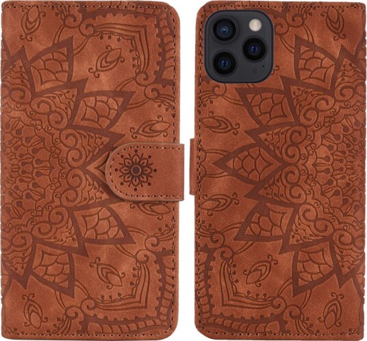 Trolsk Lommebokdeksel Mandala (iPhone 13 Pro) Brun