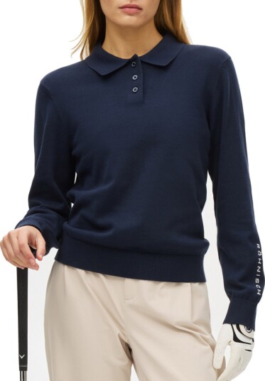 Röhnisch Heritage Knitted Blå Golfgenser dame Navy Large Röhnisch Heritage Knitted Blå Golfgenser dame Navy Large