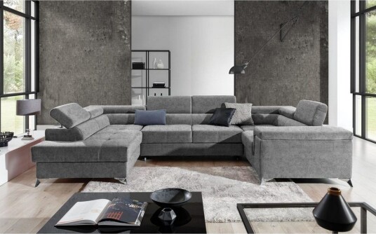 Hjørnesofa Eltap Thiago 342x208x88 cm Gusto 86 Mørk Grå Venstre