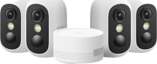 Eufy Cam C35 4-kamerasystem Trådløs Overvåkning Inne & Ute Hvit