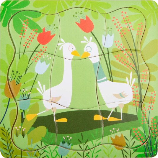 Small Foot Trepuslespill I Lag 15X15 Cm 3+ År 28 Brikker Andefamilie