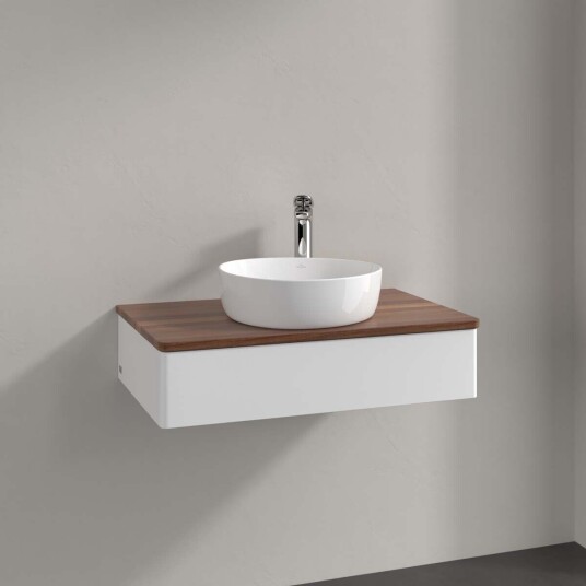 Villeroy & Boch Antao Servantskap med 1 skuff 80x50x19 cm m/lys Hvit Matt/Valnøtt