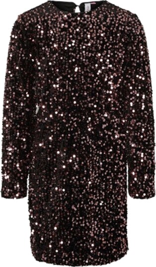 Vero Moda Girl Bella Kjole Black Rosegold Sequins (128 / 8 år)
