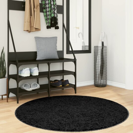  Teppe OVIEDO kort luv svart Ø 120 cm 8721012231689