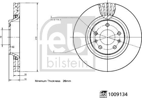 Bremseskive febi bilstein 1009134