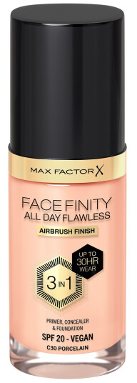 Max Factor Facefinity 3-in-1 Foundation 30ml C30 Porcelain Max Factor Facefinity 3-in-1 Foundation 30ml C30 Porcelain