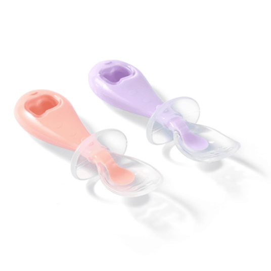 Babyono Silikon skje 2pk Oransje/Lilla Babyono Silikon skje 2pk Oransje/Lilla