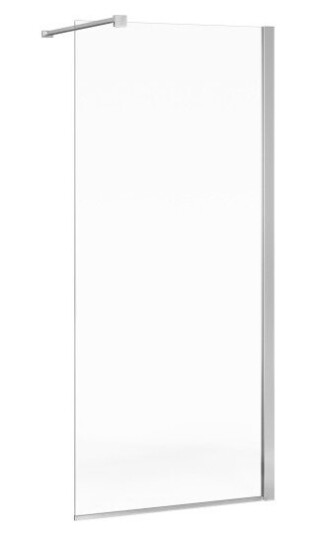 Gustavsberg Square Dusjvegg klart glass, polert profil 90 cm