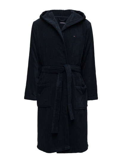 Tommy Hilfiger Hooded Bathrobe - Blue - M Tommy Hilfiger Hooded Bathrobe - Blue - M