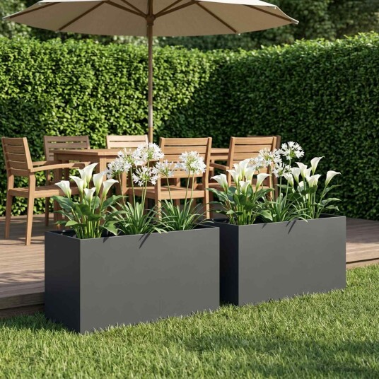 vidaXL Hageblomsterpotte 2 stk. Antrasitt 100 x 50 x 50 cm