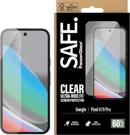PanzerGlass SAFE Skjermbeskytter for Google Pixel 11/11 Pro, Ultra-Wide Fit PanzerGlass SAFE Skjermbeskytter for Google Pixel 11/11 Pro, Ultra-Wide Fit