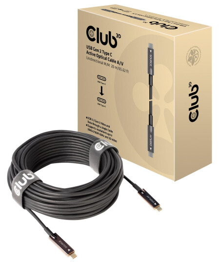 Club 3D USB type C-kabel - 24 pin USB-C til 24 pin USB-C - 20 m