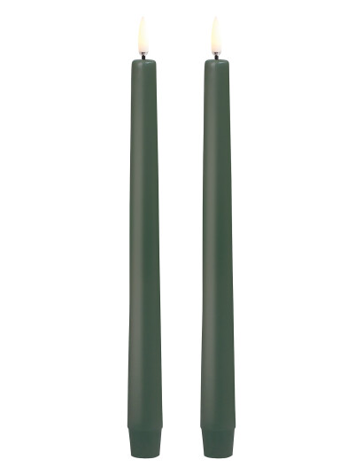 UYUNI Lighting Led Taper Candle, Olive Green, Smooth, 2-Pack, 2,3X25 Cm - Green - H25CM