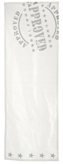 Løper Florida Approved og stjerner hvit og grå 35x100cm