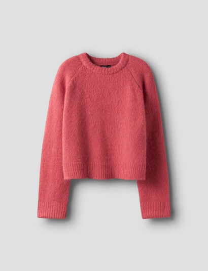 LMTD Nlfbullo Ls Short Knit Pink 170 176