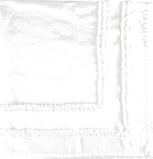 Duk Adele 90x90 hvit m/ruflekant 100% lin