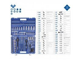 Brilliant Tools Pipenøkkelsett med 172 Deler, Imperisk 1/2" Håndverktøy