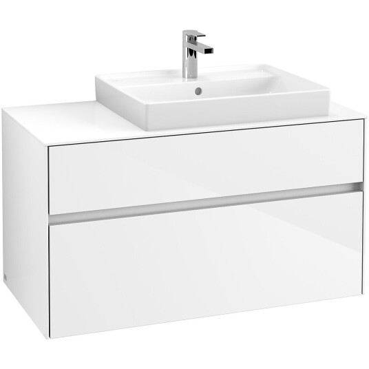 Villeroy & Boch  Collaro Servantskap med 2 skuffer 100x50x54,8 cm u/lys Hvit Høyglans