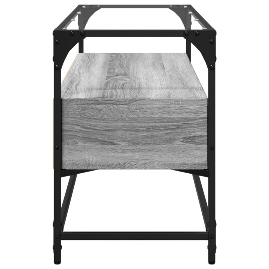 TV-benk med glasstopp grå sonoma 98x35x51 cm konstruert tre 846067