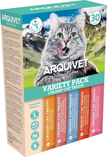 Arquivet Creamy Cat Treats Mix Kattesnacks 5 Varianter 30x14g