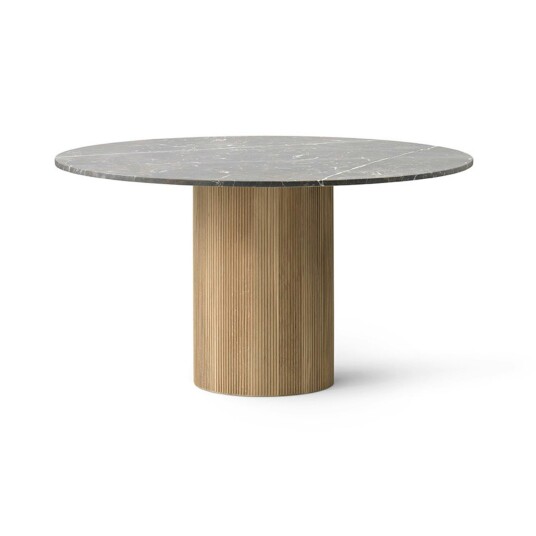 Vipp 494 Cabin Bord Ø130 Cm Grå / Lys Eik Spisebord & Barbord Marmor Light Oak 49410