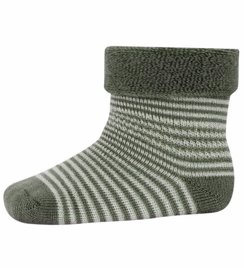 Mp Sokker Ull Viggy Dusty Eføy/Krem Stripet 15/16 Sokker Grønn