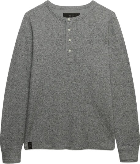 Superdry Mini Slub Waffle Ls Grandad   GREY GRIT MARL   XXL